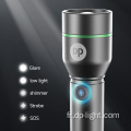 Focus réglable Zoom 5 modes de lumière LED lampe de poche